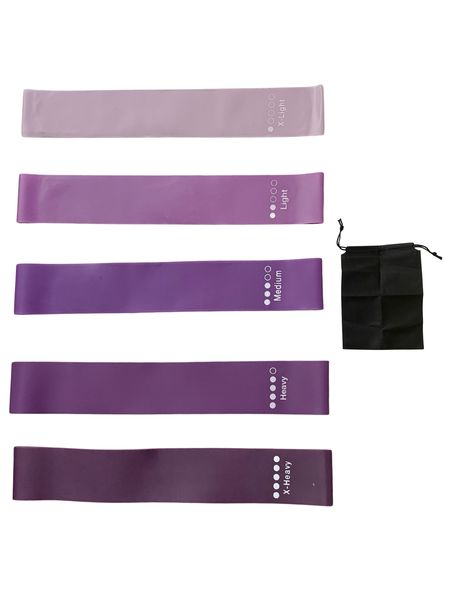 Lavender Collection - 5 Resistance Bands Set with Carry Pouch