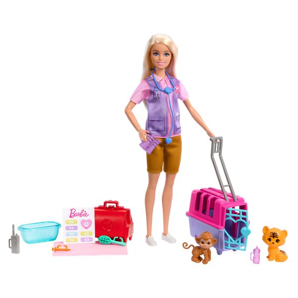 Barbie Doll And Accessories (Animal Rescue and Recover Playset)