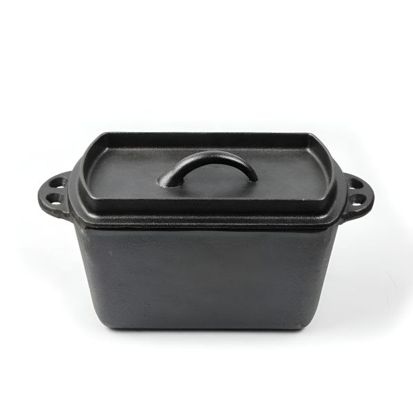 Cast Iron Bread Pot with Lid 27cm - Black