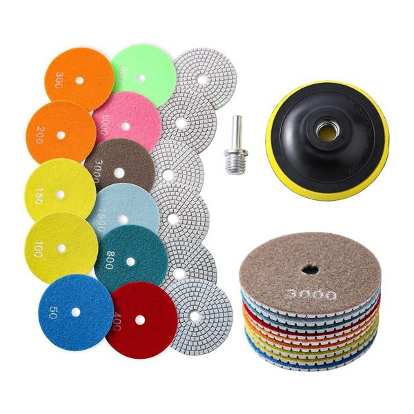 13pcs Diamond Polishing Pads Set,50-8000 Grit Pads,Wet/Dry Polish Kit with