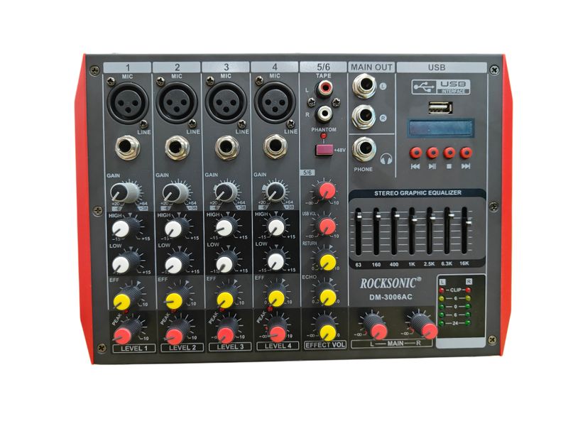 ROCKSONIC 6 Channel Mixing Console