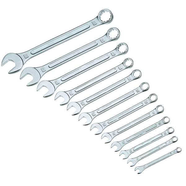 12-Piece Chrome Vanadium Steel Combination Wrench Set