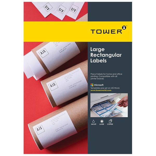 W231 (1up) 119.6 x 289mm A4 Printable Inkjet-Laser Labels (25 sheets)