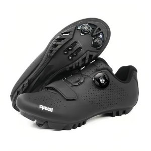 MTB Cycling Shoes Biking UK8-10-Black Spin Riding Sneakers with Lock Sole