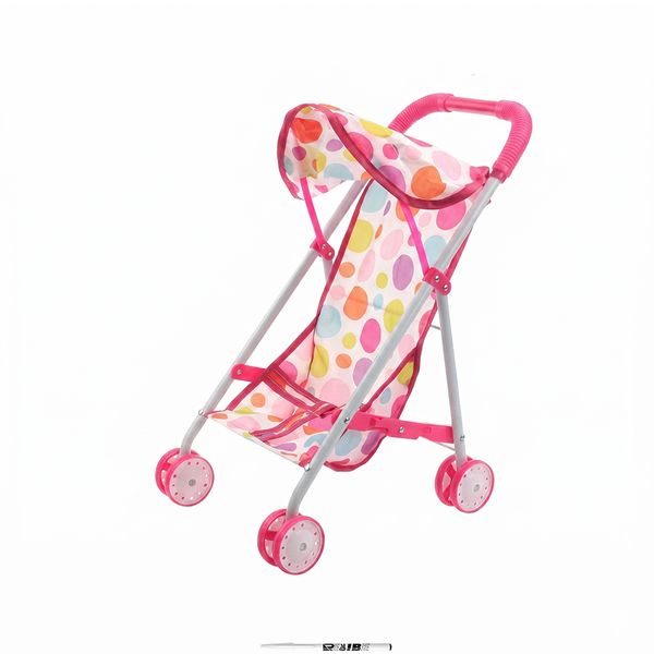 Foldable Pink Polka Dot Baby Doll Stroller Toy for Kids With ReVibe Pen