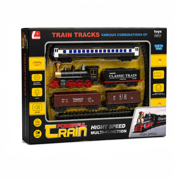 Classic Train Track Set- Battery-Operated Toy Train for Kids