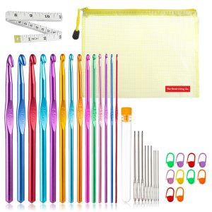 Crochet Needle Set, Measuring Tape &amp; Storage Bag - 36 Piece