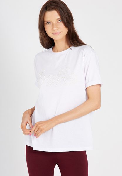 Women's Supré Royal Embellished Tee - White - Belle
