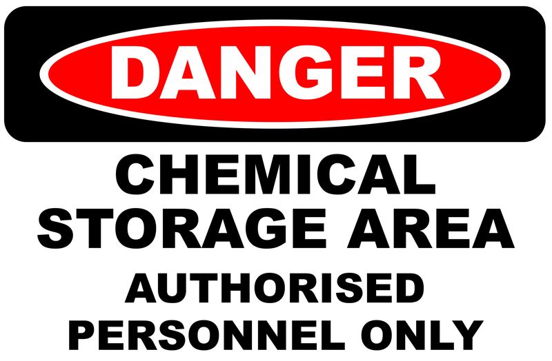 Danger Chemical Storage Area Authorised Personnel Only 40x60cm Sign.