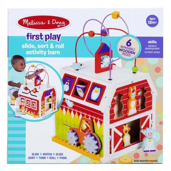 Melissa &amp; Doug First Play Slide, Sort &amp; Roll Activity Barn