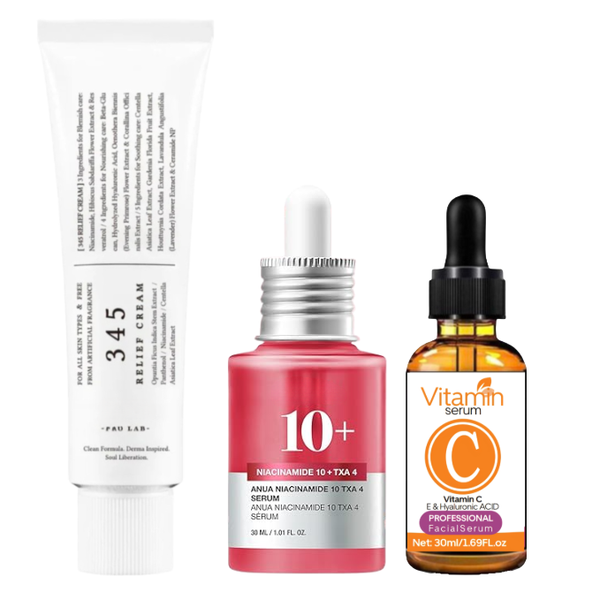 Niacinamide 10% + TXA 4% Serum, 345 Barrief Support Cream &amp; Vitamin C Serum
