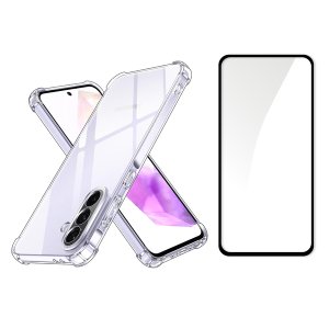 TPU Clear Cover &amp; 9D Glass Combo Compatible with Samsung Galaxy A56