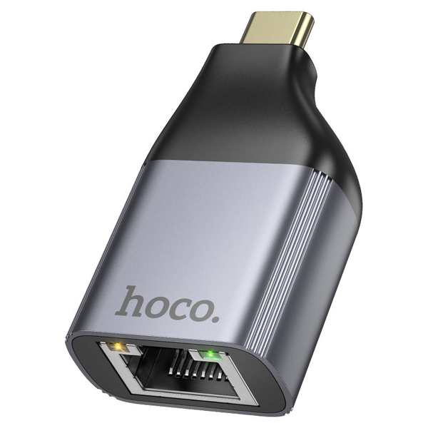 HOCO UA35 USB-C to RJ45 Ethernet Adapter Gigabit LAN Network Converter Grey