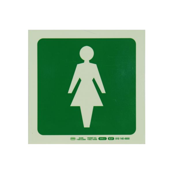 Parrot Products Photoluminescent Safety Sign -E27-FEMALE SYMBOL