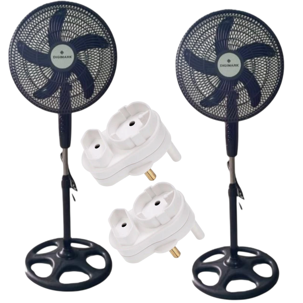 Set of 2 Digimark 40W Pedestal Fan with Free Continental Adaptor