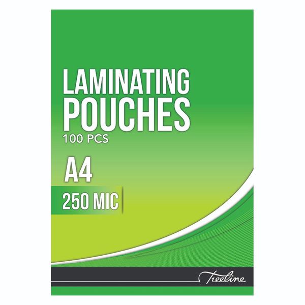 Treeline Laminating Pouches 250 Micron A4 216 x 303mm - Box of 100