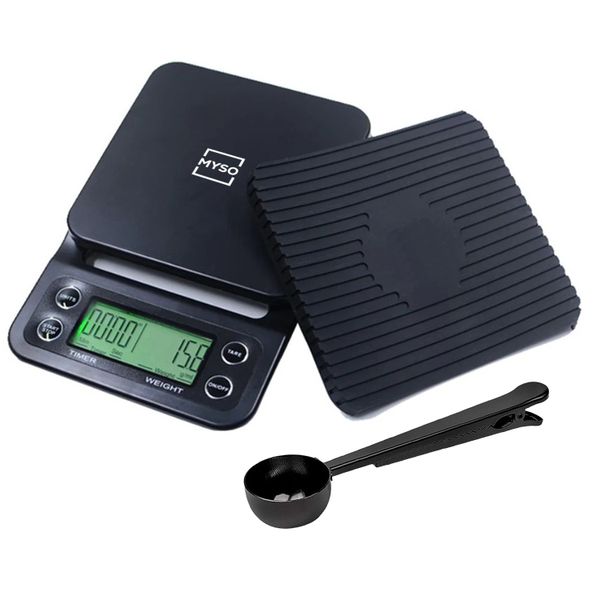MYSO - High Sensitivity Digital Coffee Scale with Timer and Measuring Spoon
