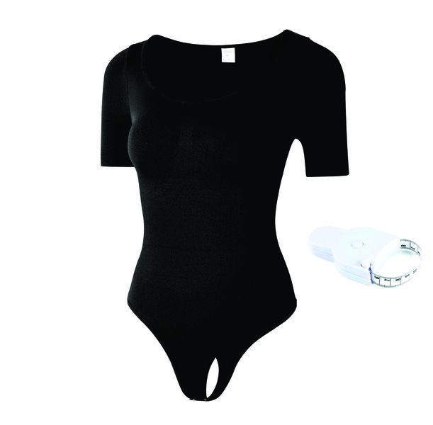 Tummy Control Figure Shaping Underwear Body Shaper Bodysuit For Women-BLACK