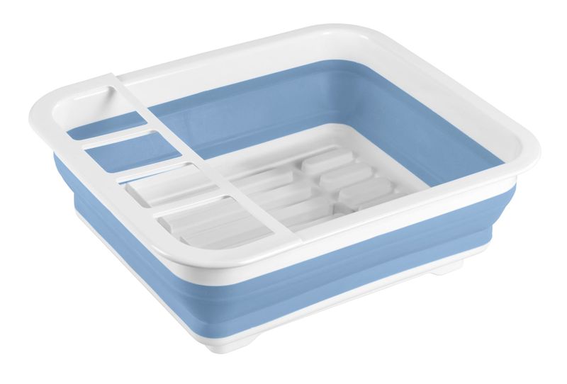 Wenko - Dish Rack Foldable Silicone - White/Blue