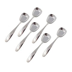 6Pcs Squarehead Stainless Steel Spoons Head Ice Cream Spoons