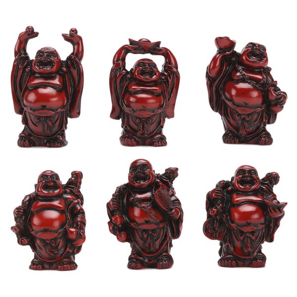 2'' Laughing Buddha Figurines Good Gift and Collection Set of 6