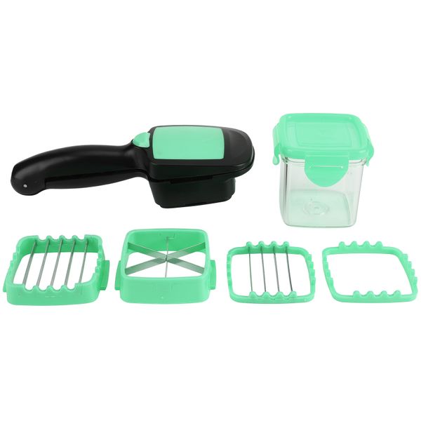 5 in 1 Vegetable Cutter Fruit Salad Garlic Chopper Stainless Steel Green
