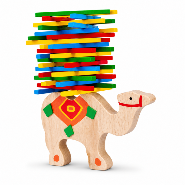 Wooden Balance Beam Stacking Toy for Kids - Educational Game