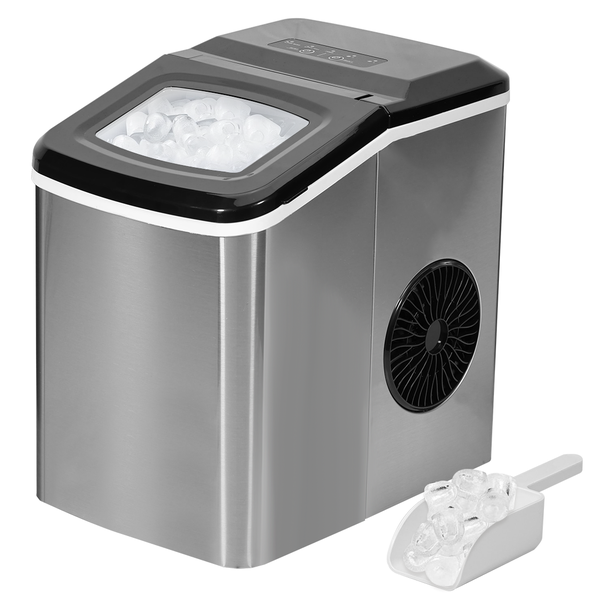 Countertop Ice Maker,Stainless Steel Ice Machine 12kg/24hrs for Home Office