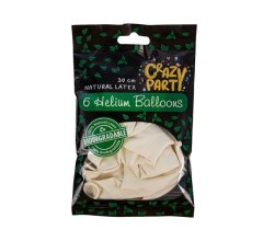 Helium Balloons - Biodegradable - 6 Piece - White - 30cm - 6 Pack