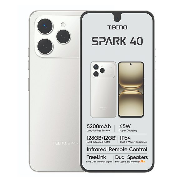 Tecno Spark 40 4G Dual Sim 128GB - Grey