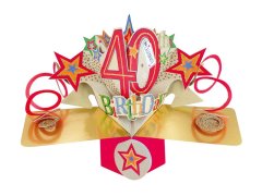 3D Pop-up Card - 40th Birthday Stars