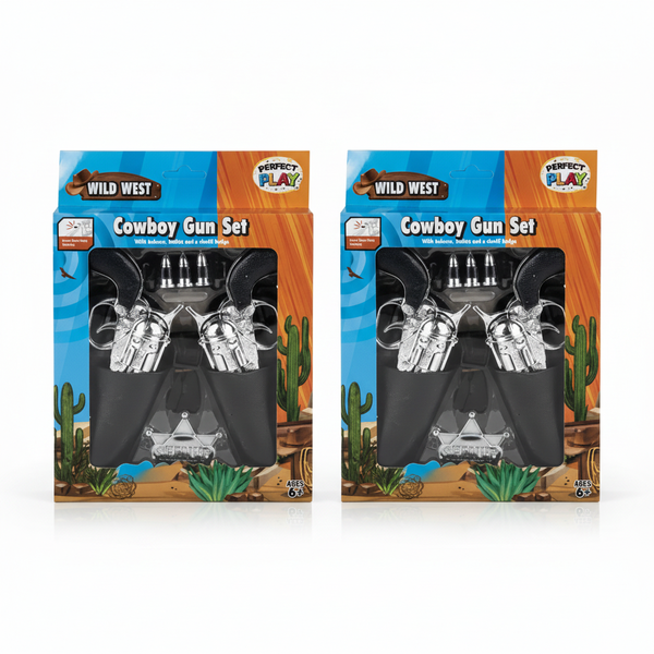 Perfect Play 7 Piece Wild West Toy Playset with Holster - 2 Pack