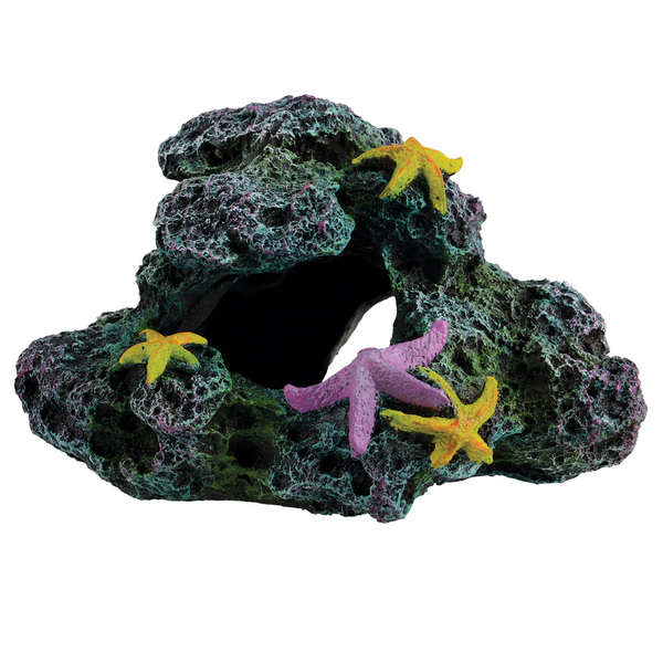 Reef Starfish Cave Resin Aquarium Ornament Fish Tank Decoration - 14 cm