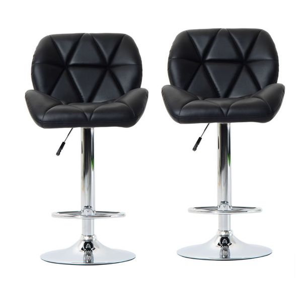 Padded Bar Stools - Set of 2 - Black