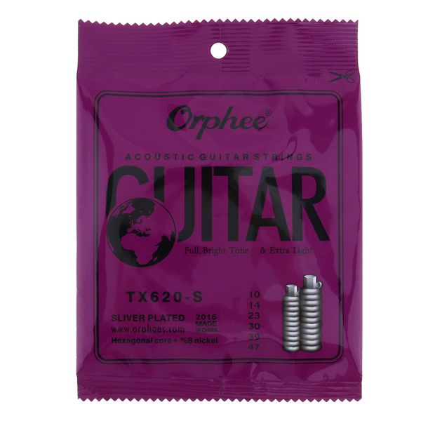 Orphee 6pcs/set Acoustic Guitar Strings Special Anti-Rust TX620-S