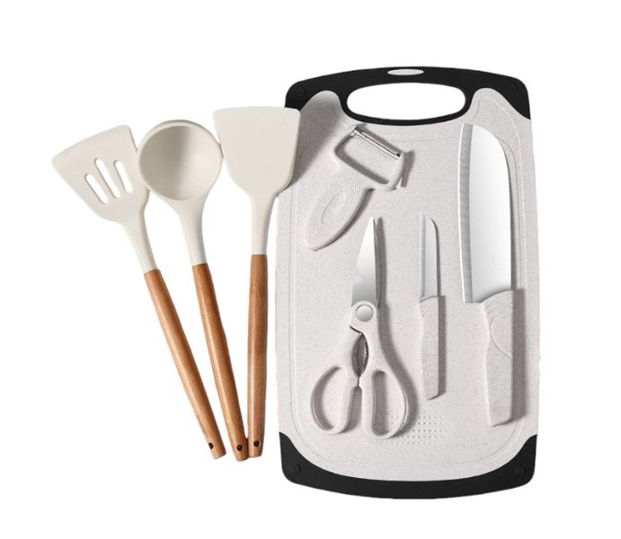 8-Piece Silicone Kitchen Knife &amp; Cutting Board Set - Durable &amp; Stylish