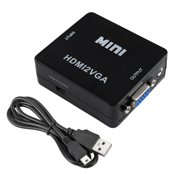 1080P Hdmi-Compatible To Vga Adapter Converter for Pc Laptop Tv Black