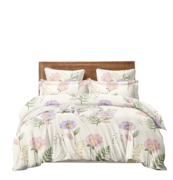 Linen Boutique - Duvet Cover Set 100% Cotton 200TC -WhiteFlowerField