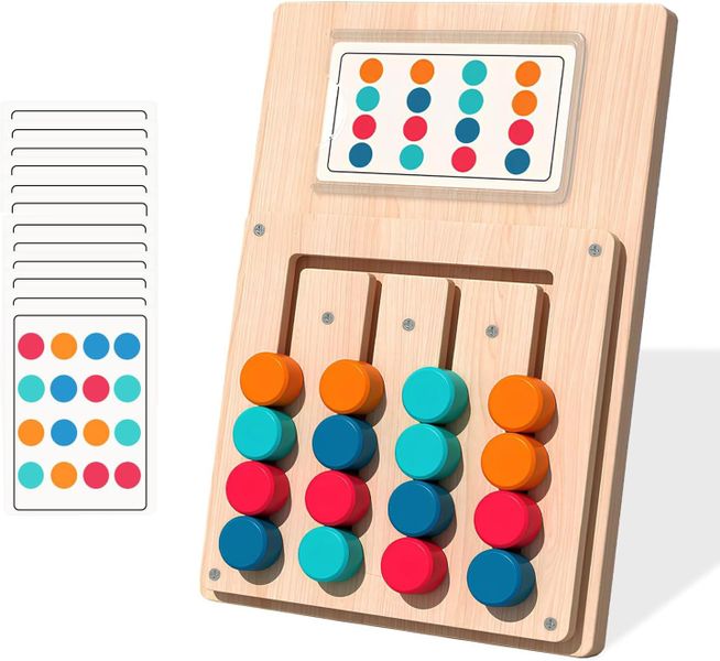 Montessori Colorful Toys Wooden Sliding Puzzle Color