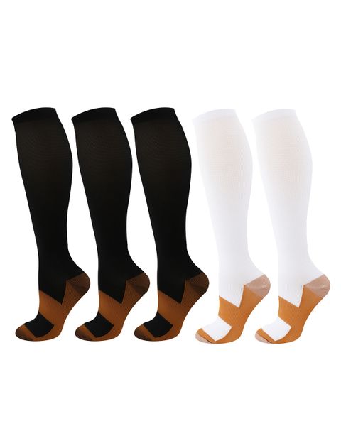 Copper Compression Socks For Medical Running Hiking Cycling 15-20 mmHg L/XL