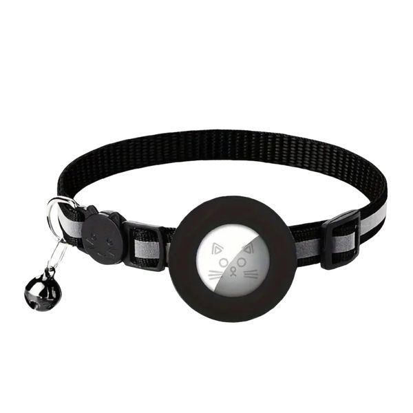 Small Dog/ Cat Apple Airtag Holder And Collar With Bell - Orange