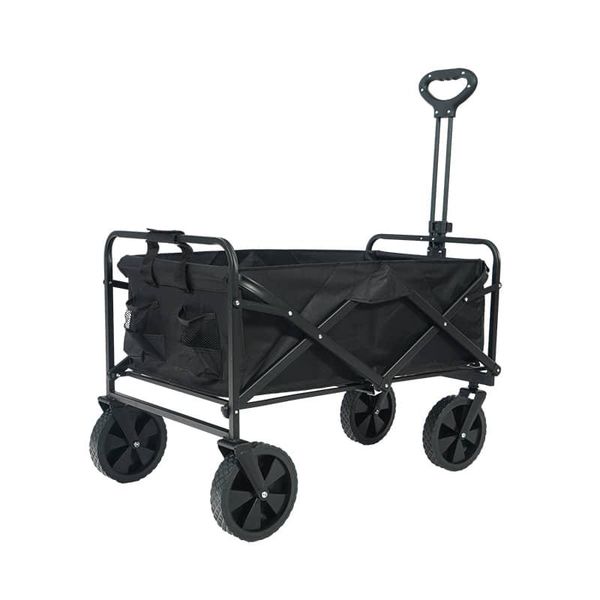 Large 140L Black Outdoor Adjustable Foldable Utility Wagon - Soul Lifestyle