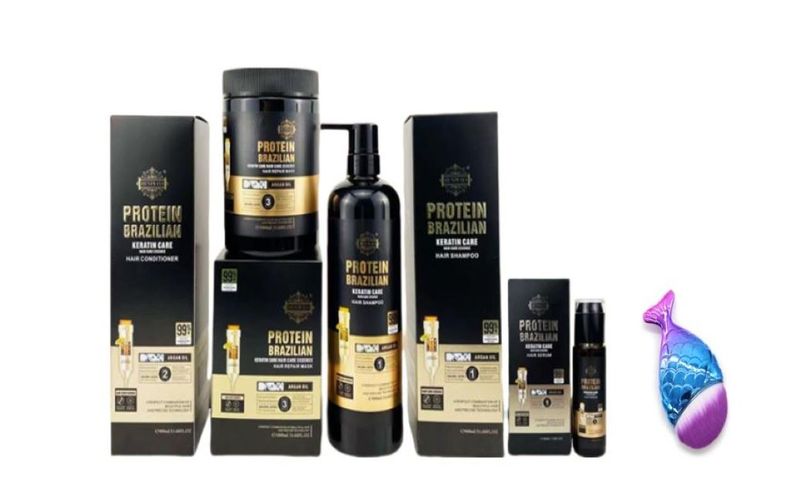 Keratin Brazilian Protein Hair Treatment Set &amp; Cute Edges hairbrush
