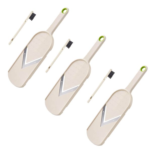 3 piece Multi Handheld Mandoline Slicer Stainless Steel,with Cleaning Brush