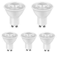 5 Pack - Dimmable LED 7w Down lights GU10 Cool White