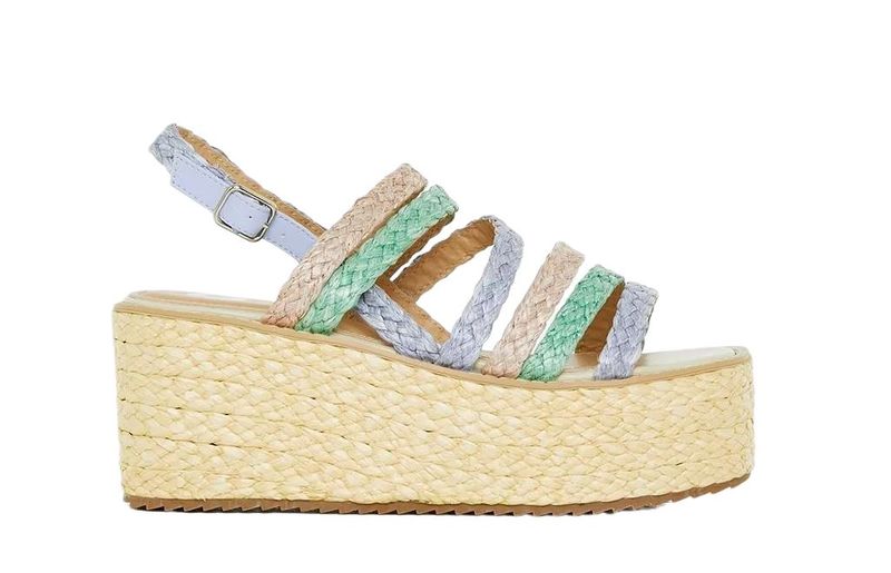 Footwork - Rafia Slingback Espadrille Ladies Heel - Beige