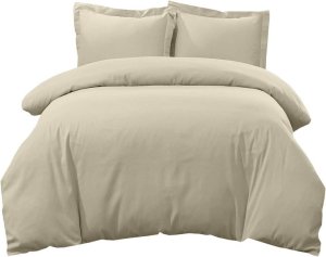 Afri Hotelware Quality Queen Bed Plain Duvet Cover &amp; 2 Pillow Cases