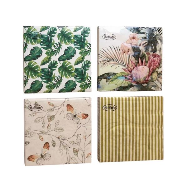 Greenery 3 ply - (20 serviettes) set of 4