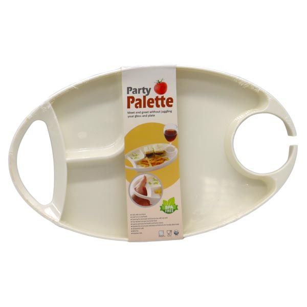30Cm - 2 Compartment Serving Tray With Glass Gap - Party Palette Tray