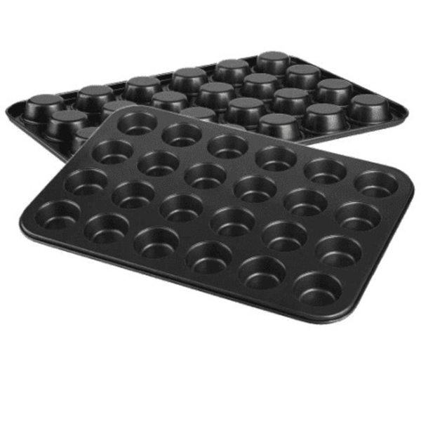 2 Piece Of Non-Stick Baking Pan With 24 Cupcake Mold Per Pan Set